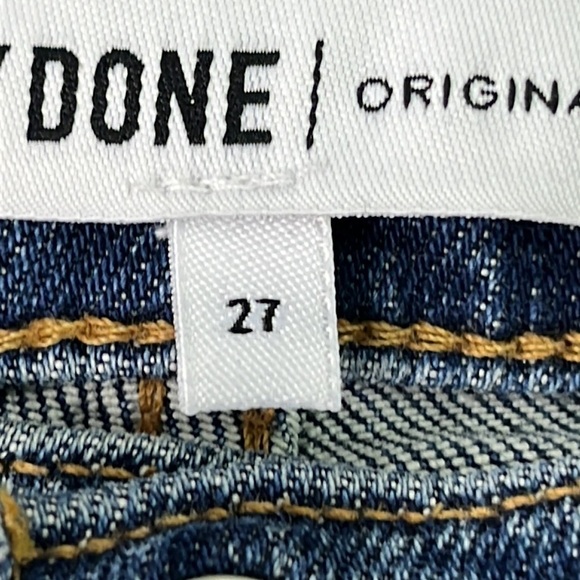 NWT Re/Done Midnight Blue Cotton Blend High Rise Ankle Crop Denim Jeans Size 27 - Picture 4 of 11